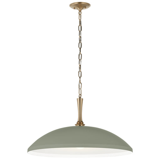 Kichler Delarosa 24in 1-Light Pendant | Traditional Heritage Green Steel Dome Shade | Kitchen Island & Dining Room | 24 x 24 x 12.75 in | Model 52637HGN