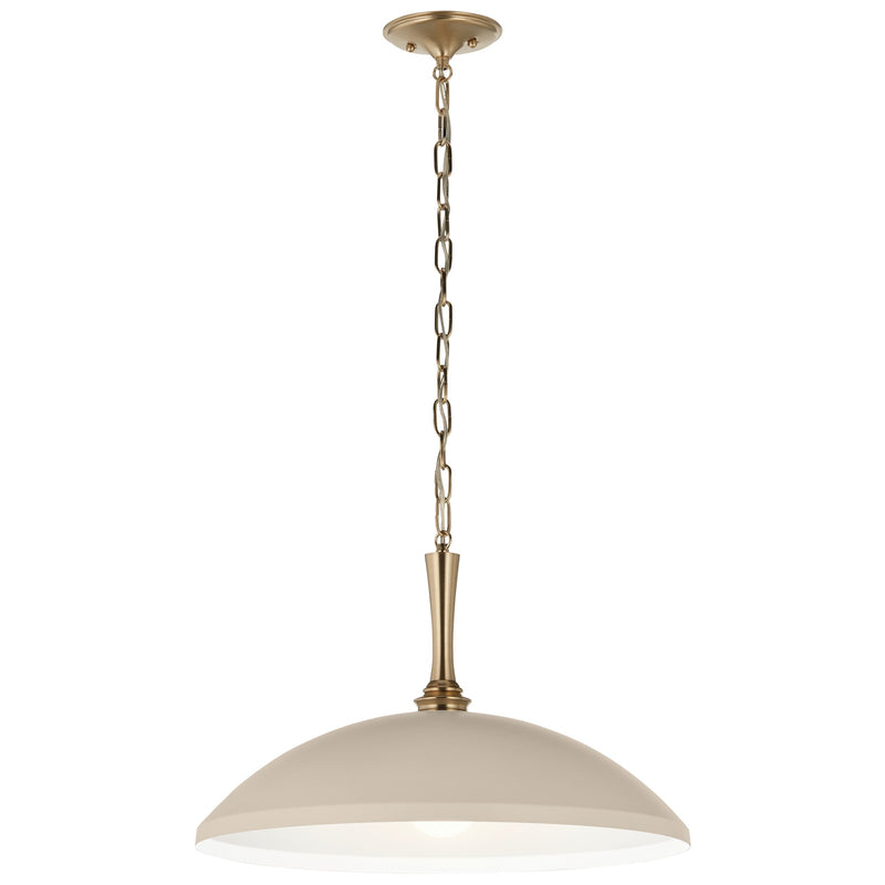 Kichler Delarosa 24in 1-Light Pendant | Traditional Greige Steel Dome Shade | Kitchen Island & Dining Room | 24 x 24 x 12.25 in | Model 52638GRG