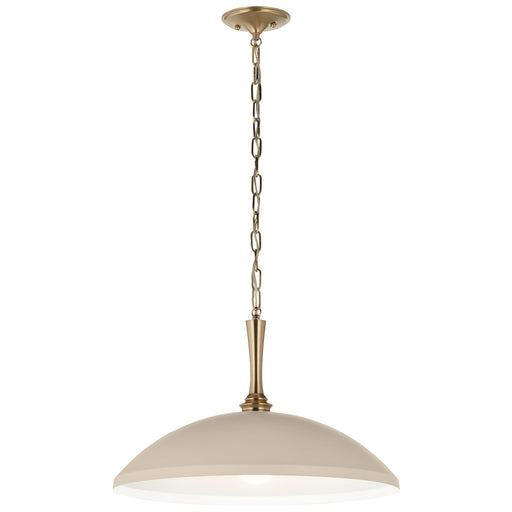 Kichler Delarosa 24in 1-Light Pendant | Traditional Greige Steel Dome Shade | Kitchen Island & Dining Room | 24 x 24 x 12.25 in | Model 52638GRG