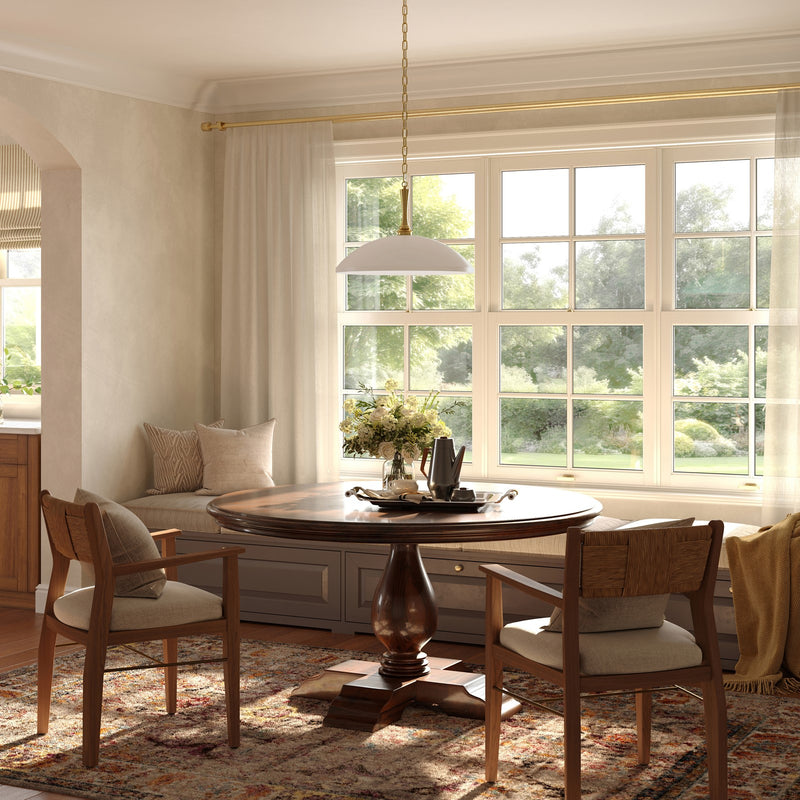 Kichler Delarosa 24in 1-Light Pendant | Traditional Greige Steel Dome Shade | Kitchen Island & Dining Room | 24 x 24 x 12.25 in | Model 52638GRG