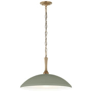 Kichler Delarosa 24in 1-Light Pendant | Traditional Heritage Green Steel Dome Shade | Kitchen Island & Dining Room | 24 x 24 x 12.25 in | Model 52638HGN