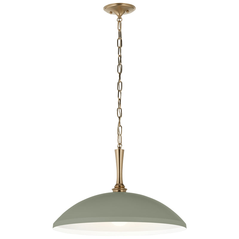 Kichler Delarosa 24in 1-Light Pendant | Traditional Heritage Green Steel Dome Shade | Kitchen Island & Dining Room | 24 x 24 x 12.25 in | Model 52638HGN