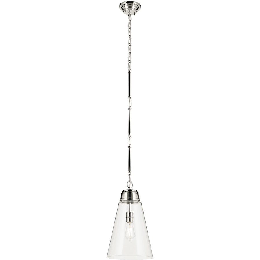 Kichler Marsailli 1 Light 19" Pendant, Black/Cased Opal - 52661BK