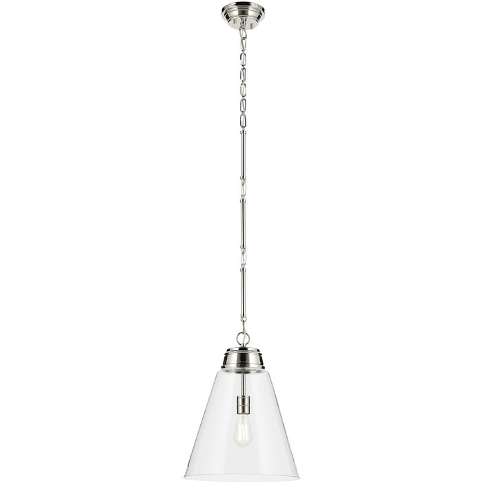 Kichler Marsailli 1 Light 20" Pendant, Polished Nickel/Cased Opal - 52662PN