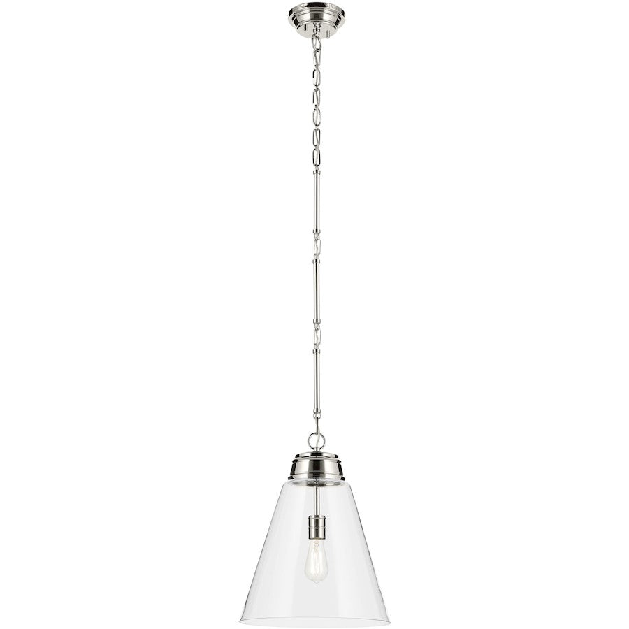 Kichler Marsailli 1 Light 20" Pendant, Polished Nickel/Cased Opal - 52662PN