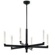 Kichler Sycara 20in 6-Light Chandelier | Modern Black and Clear Optical Crystal | Dining Room & Living Room | 20 in H | Model 52667BK