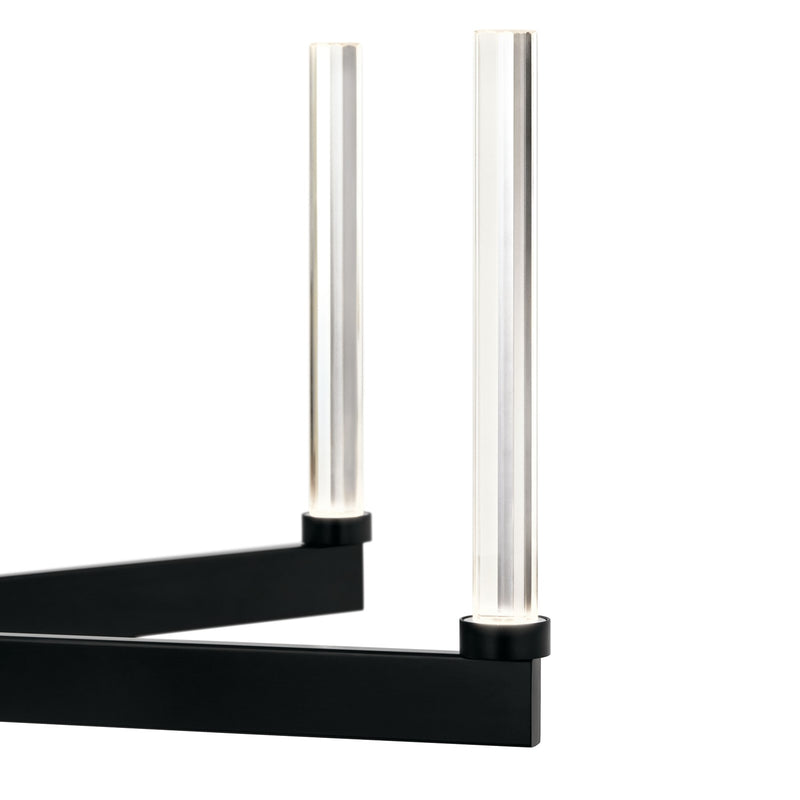 Kichler Sycara 20in 6-Light Chandelier | Modern Black and Clear Optical Crystal | Dining Room & Living Room | 20 in H | Model 52667BK