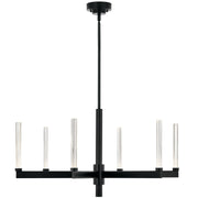 Kichler Sycara 20in 6-Light Chandelier | Modern Black and Clear Optical Crystal | Dining Room & Living Room | 20 in H | Model 52667BK