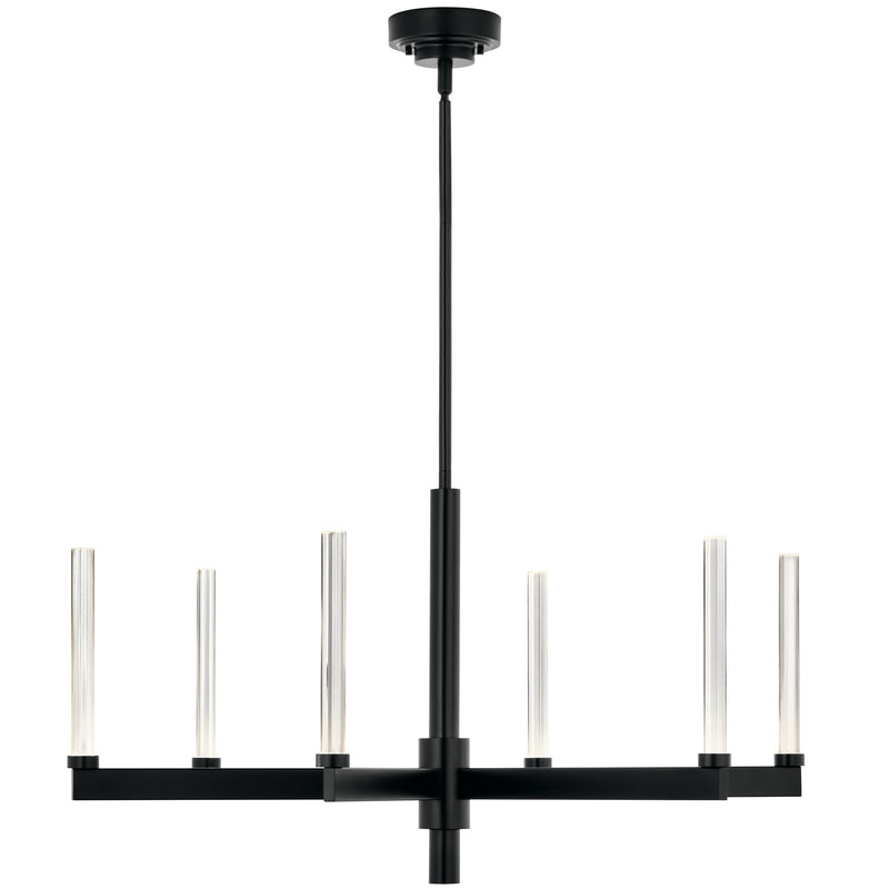 Kichler Sycara 20in 6-Light Chandelier | Modern Black and Clear Optical Crystal | Dining Room & Living Room | 20 in H | Model 52667BK