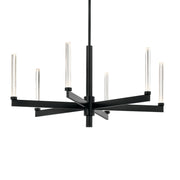 Kichler Sycara 20in 6-Light Chandelier | Modern Black and Clear Optical Crystal | Dining Room & Living Room | 20 in H | Model 52667BK