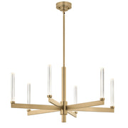 Kichler Sycara 20in 6-Light Chandelier | Champagne Bronze and Clear Crystal | Dining Room & Living Room | 2031 Lumens 3000K | Model 52667CPZ