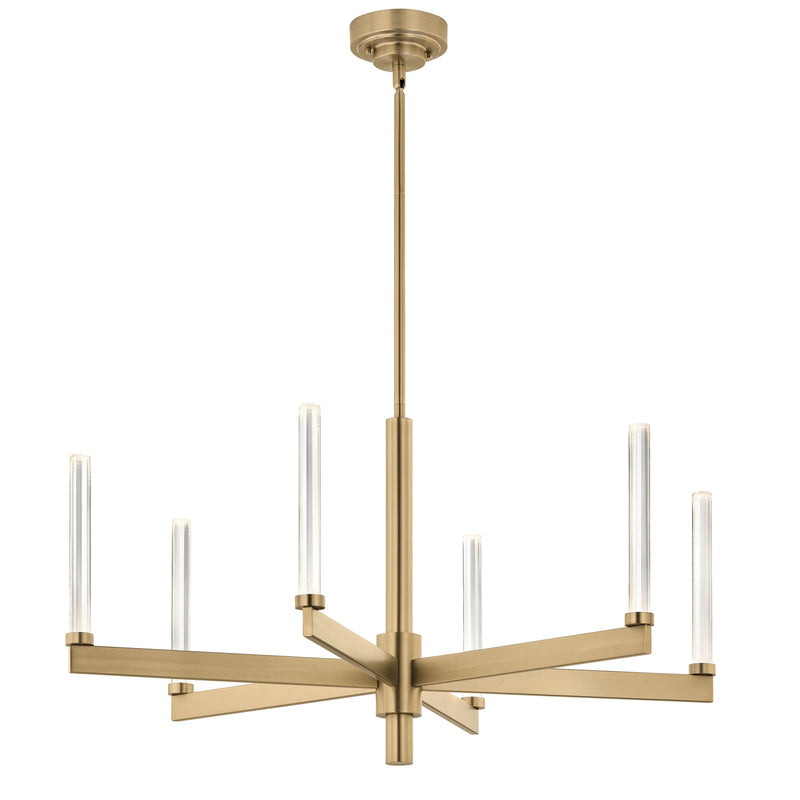 Kichler Sycara 20in 6-Light Chandelier | Champagne Bronze and Clear Crystal | Dining Room & Living Room | 2031 Lumens 3000K | Model 52667CPZ