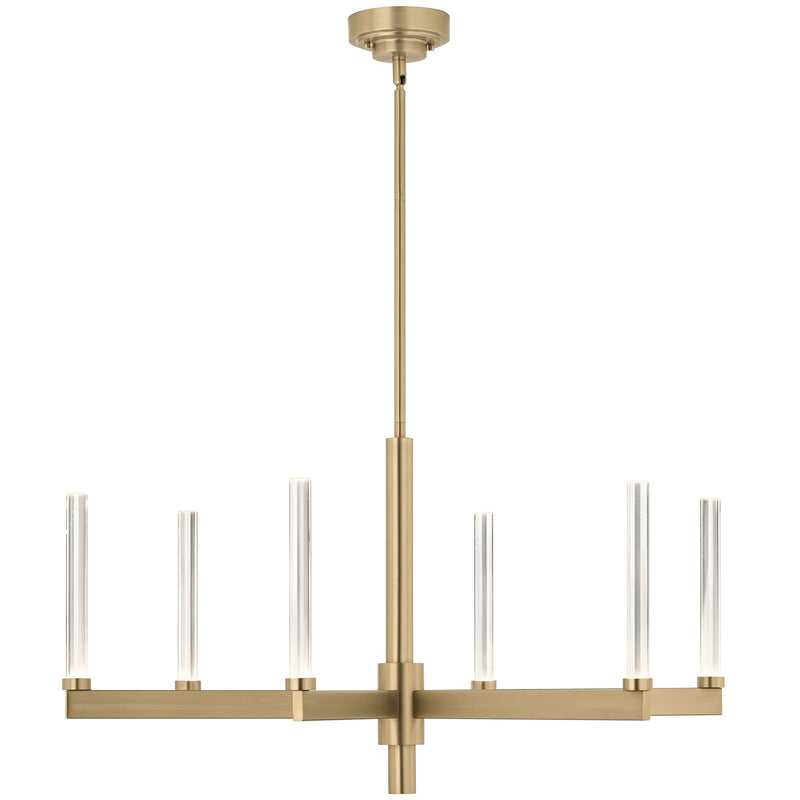 Kichler Sycara 20in 6-Light Chandelier | Champagne Bronze and Clear Crystal | Dining Room & Living Room | 2031 Lumens 3000K | Model 52667CPZ