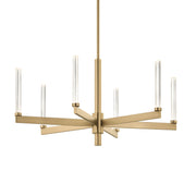 Kichler Sycara 20in 6-Light Chandelier | Champagne Bronze and Clear Crystal | Dining Room & Living Room | 2031 Lumens 3000K | Model 52667CPZ