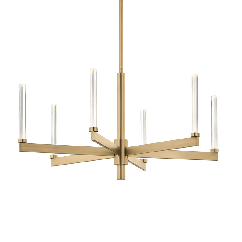 Kichler Sycara 20in 6-Light Chandelier | Champagne Bronze and Clear Crystal | Dining Room & Living Room | 2031 Lumens 3000K | Model 52667CPZ