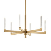 Kichler Sycara 20in 6-Light Chandelier | Champagne Bronze and Clear Crystal | Dining Room & Living Room | 2031 Lumens 3000K | Model 52667CPZ