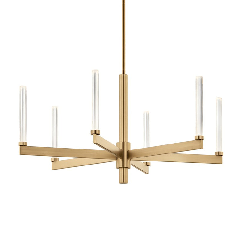 Kichler Sycara 20in 6-Light Chandelier | Champagne Bronze and Clear Crystal | Dining Room & Living Room | 2031 Lumens 3000K | Model 52667CPZ