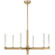 Kichler Sycara 20in 6-Light Chandelier | Champagne Bronze and Clear Crystal | Dining Room & Living Room | 2031 Lumens 3000K | Model 52667CPZ