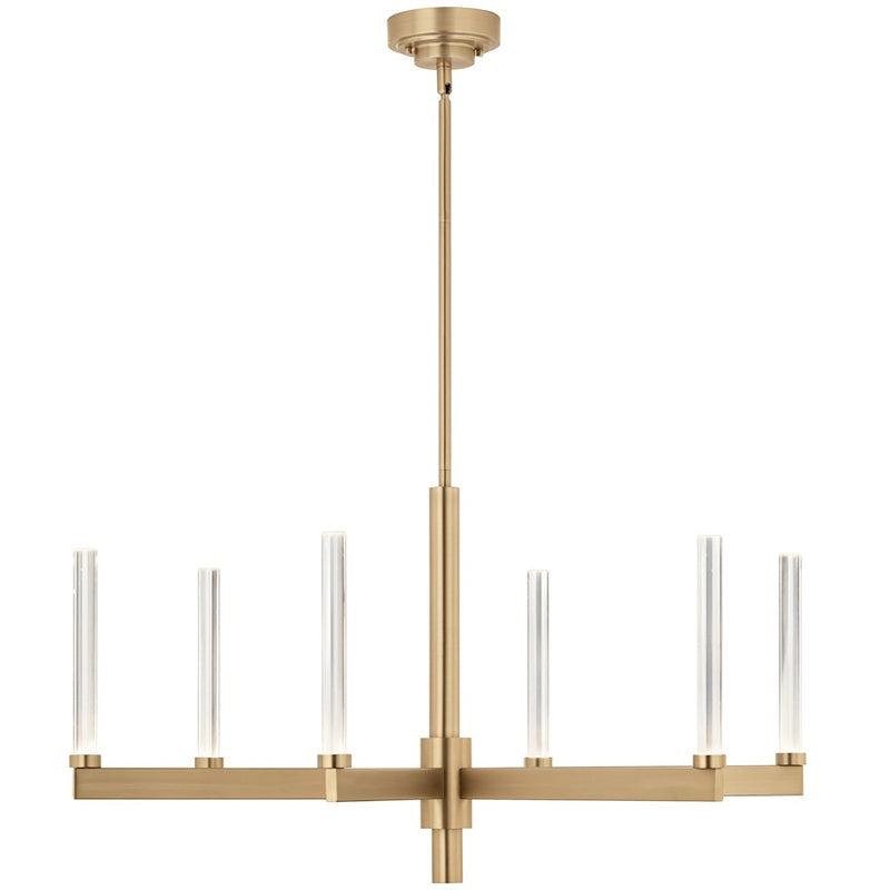 Kichler Sycara 20in 6-Light Chandelier | Champagne Bronze and Clear Crystal | Dining Room & Living Room | 2031 Lumens 3000K | Model 52667CPZ