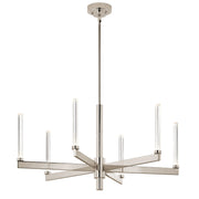 Kichler Sycara 20in 6-Light Chandelier | Modern Polished Nickel and Clear Optical Crystal | Dining Room & Living Room | 20 in H | Model 52667PN