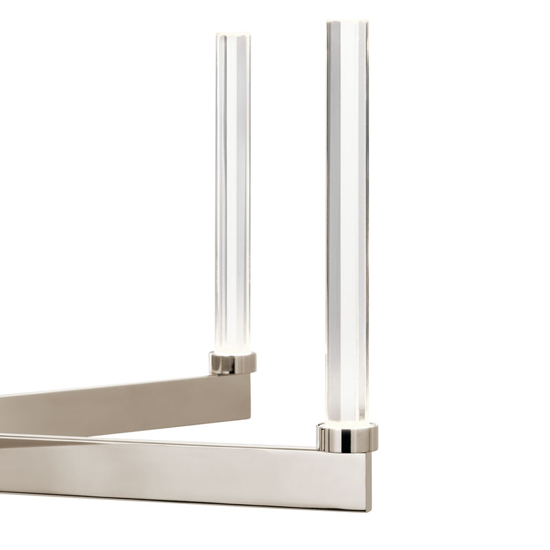 Kichler Sycara 20in 6-Light Chandelier | Modern Polished Nickel and Clear Optical Crystal | Dining Room & Living Room | 20 in H | Model 52667PN