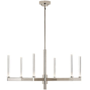 Kichler Sycara 20in 6-Light Chandelier | Modern Polished Nickel and Clear Optical Crystal | Dining Room & Living Room | 20 in H | Model 52667PN