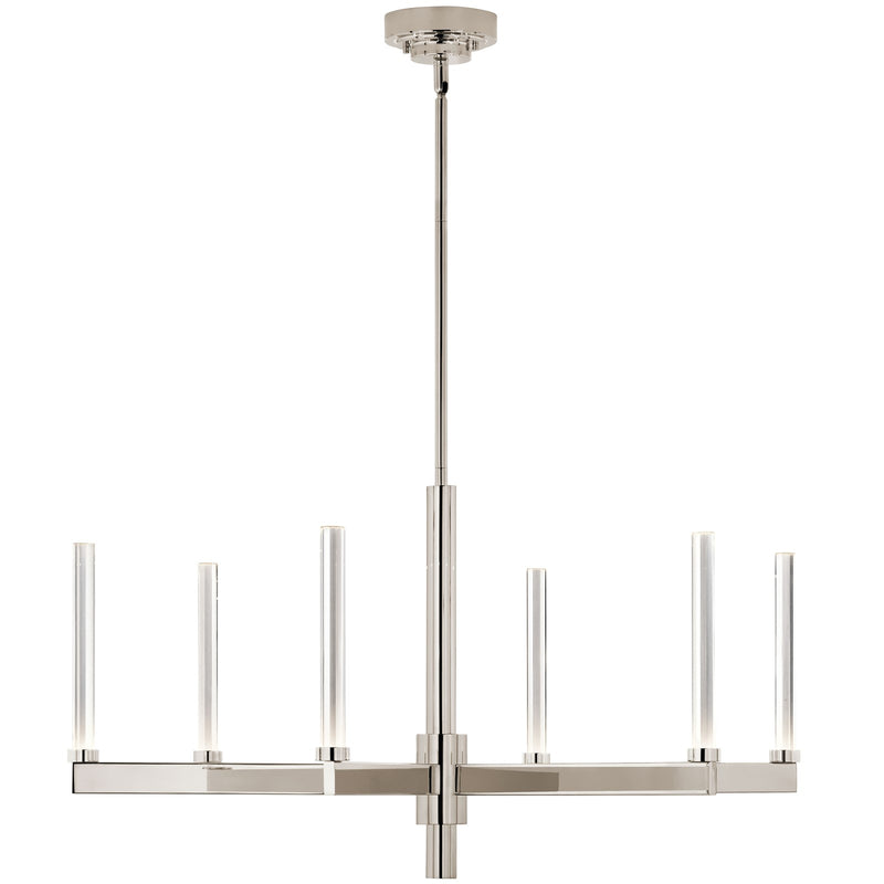 Kichler Sycara 20in 6-Light Chandelier | Modern Polished Nickel and Clear Optical Crystal | Dining Room & Living Room | 20 in H | Model 52667PN