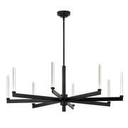 Kichler Sycara 20in 8-Light LED Chandelier | Modern Black and Clear Optical Crystal | Dining Room & Living Room | 20 x 20 x 20 in | Model 52668BK