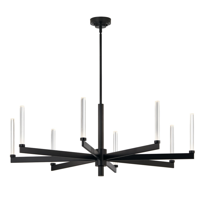 Kichler Sycara 20in 8-Light LED Chandelier | Modern Black and Clear Optical Crystal | Dining Room & Living Room | 20 x 20 x 20 in | Model 52668BK