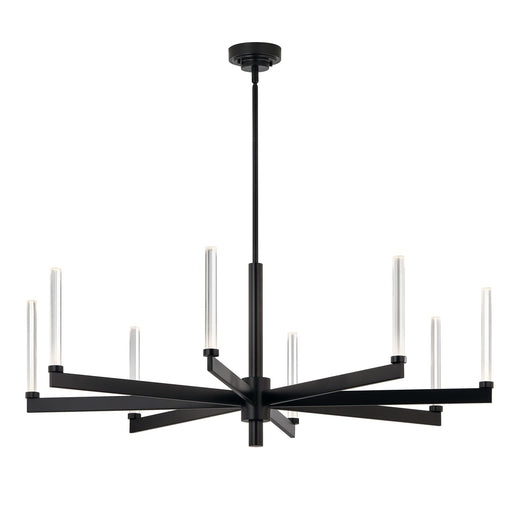 Kichler Sycara 20in 8-Light LED Chandelier | Modern Black and Clear Optical Crystal | Dining Room & Living Room | 20 x 20 x 20 in | Model 52668BK