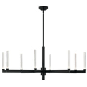 Kichler Sycara 20in 8-Light LED Chandelier | Modern Black and Clear Optical Crystal | Dining Room & Living Room | 20 x 20 x 20 in | Model 52668BK