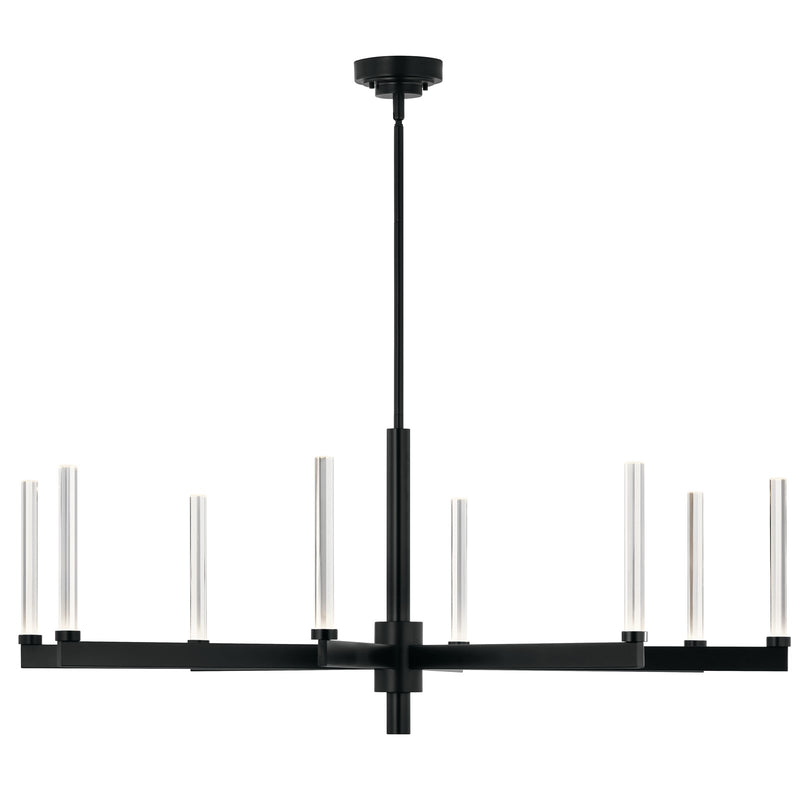Kichler Sycara 20in 8-Light LED Chandelier | Modern Black and Clear Optical Crystal | Dining Room & Living Room | 20 x 20 x 20 in | Model 52668BK