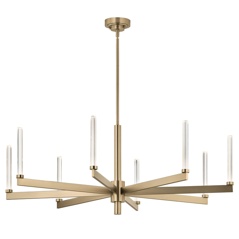 Kichler Sycara 8-Light Chandelier | Champagne Bronze Steel & Clear Crystal | Dry Rated Dining Room & Living Room | 20 in H | Model 52668CPZ