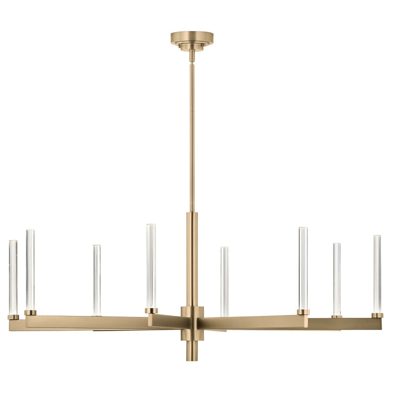 Kichler Sycara 8-Light Chandelier | Champagne Bronze Steel & Clear Crystal | Dry Rated Dining Room & Living Room | 20 in H | Model 52668CPZ
