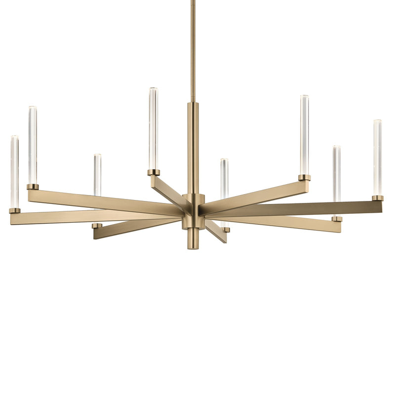Kichler Sycara 8-Light Chandelier | Champagne Bronze Steel & Clear Crystal | Dry Rated Dining Room & Living Room | 20 in H | Model 52668CPZ