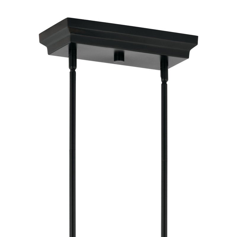 Kichler Sycara 48in 14-Light Linear Chandelier | Modern Minimal Black and Clear Optical Crystal | Dining Room & Living Room | Model 52670BK
