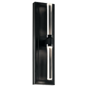 Kichler Sycara 19in 2-Light Wall Sconce | Modern Black and Clear Optical Crystal | Living Room & Bedroom Accent | 5 x 19 in | Model 52671BK