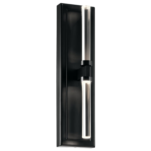 Kichler Sycara 19in 2-Light Wall Sconce | Modern Black and Clear Optical Crystal | Living Room & Bedroom Accent | 5 x 19 in | Model 52671BK