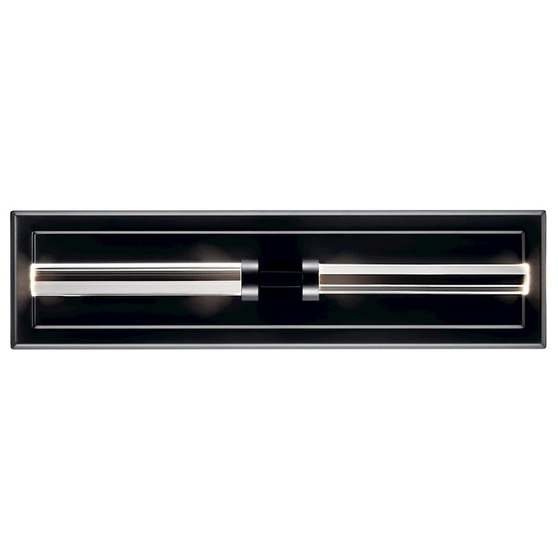Kichler Sycara 19in 2-Light Wall Sconce | Modern Black and Clear Optical Crystal | Living Room & Bedroom Accent | 5 x 19 in | Model 52671BK