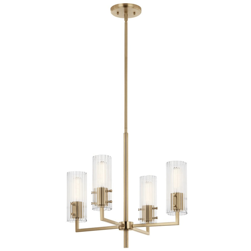 Kichler Velestino 4Lt Round 19.25" Chandelier 1 Tier SM, Bronze Flute