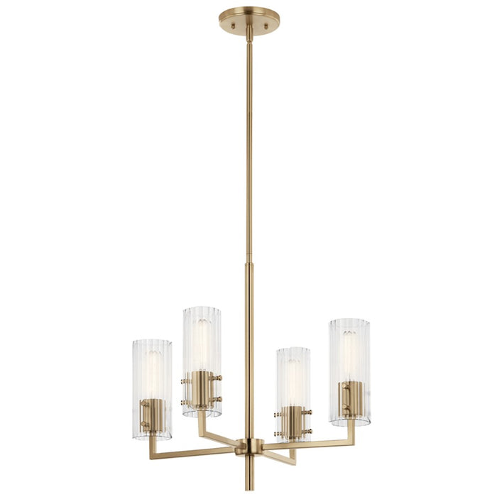Kichler Velestino 4Lt Round 19.25" Chandelier 1 Tier SM, Bronze Flute