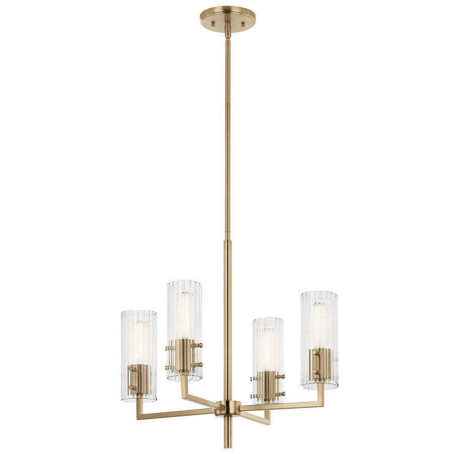 Kichler Velestino 4Lt Round 19.25" Chandelier 1 Tier SM, Bronze Flute