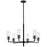 Kichler Velestino 6Lt Round 21.25" Chandelier 1 Tier MED, Black Fluted - 52679BK