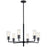 Kichler Velestino 6Lt Round 21.25" Chandelier 1 Tier MED, Black Fluted