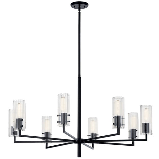 Kichler Velestino 8Lt Round 23.25" Chandelier 1 Tier LG, Black Fluted