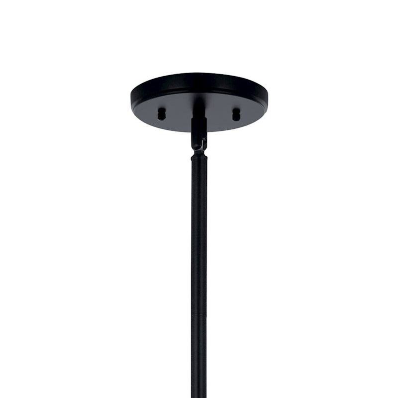 Kichler Velestino 23in 8-Light Chandelier | Modern Black and Clear Fluted Glass | Dining Room & Living Room | 23 x 23 x 23 in | Model 52680BK