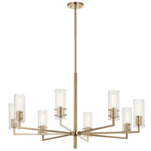 Kichler Velestino 8Lt Round 23.25" Chandelier 1 Tier LG, Bronze Flute