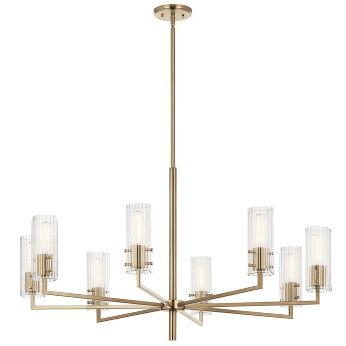 Kichler Velestino 8Lt Round 23.25" Chandelier 1 Tier LG, Bronze Flute