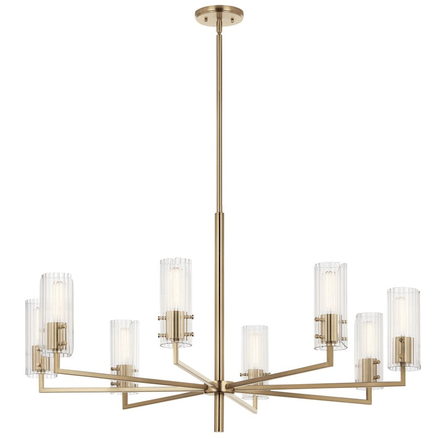 Kichler Velestino 8Lt Round 23.25" Chandelier 1 Tier LG, Bronze Flute