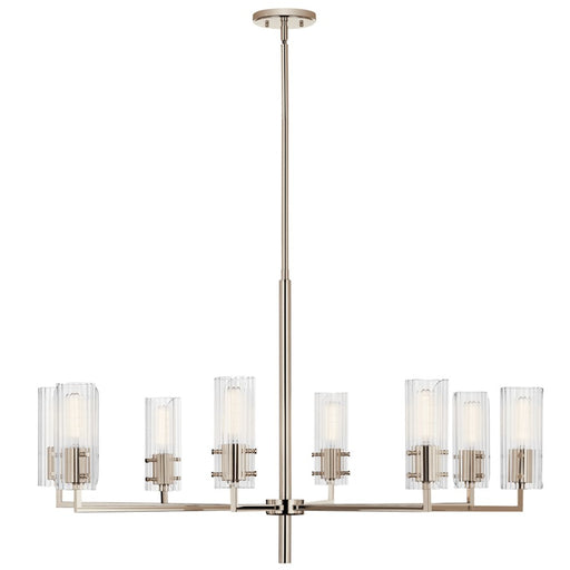 Kichler Velestino 8Lt Round 23.25" Chandelier 1 Tier LG, Nickel Fluted